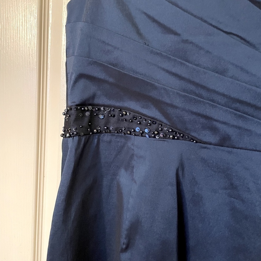 Adrianna Papell for E! Live From the Red Carpet One Shoulder Blue Gown Size 14 - Picture 7 of 12
